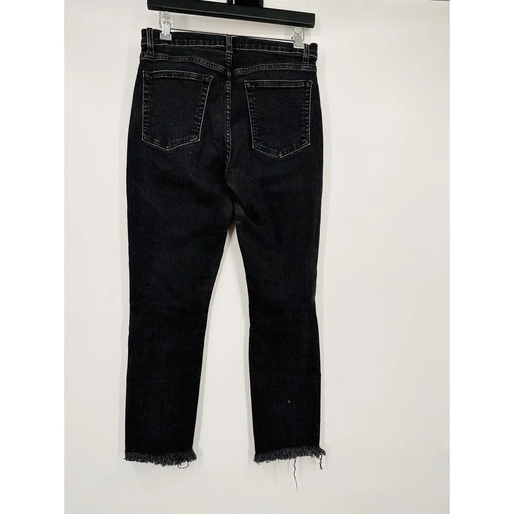 Reformation Womens‎ Skinny Jeans Black Denim Stretch High Rise Pockets Z…